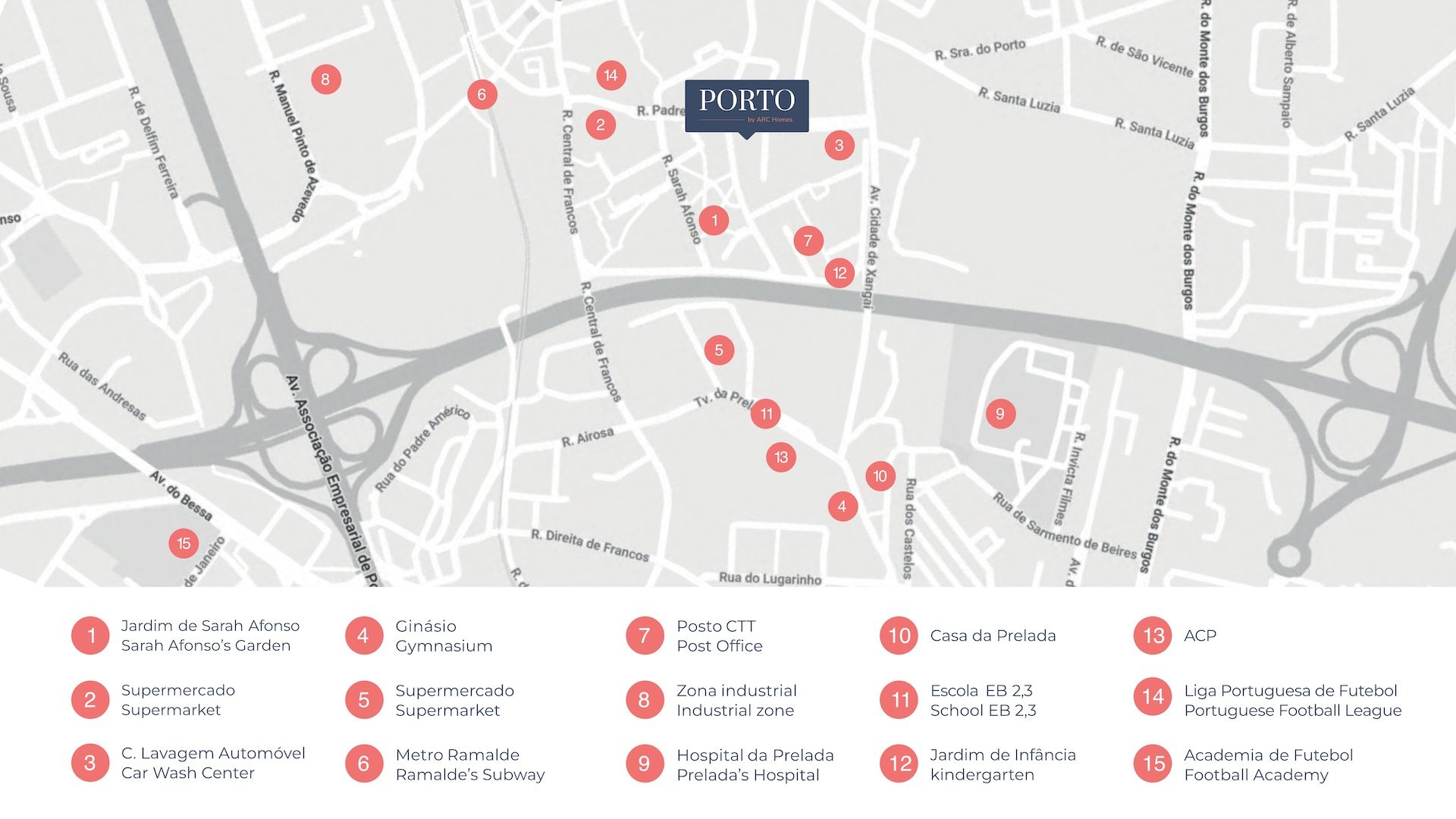 Mapa da localização do Porto by ARC Homes, na Prelada